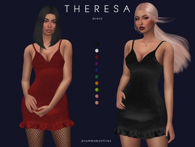 Sims 4 THERESA dress by Plumbobs n Fries at TSR