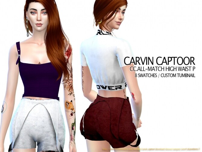 Sims 4 All match high waist shorts by carvin captoor at TSR