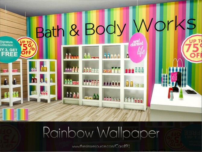 Sims 4 Rainbow Wallpaper by Caroll91 at TSR