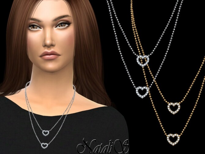 Sims 4 Crystal open heart necklace by NataliS at TSR