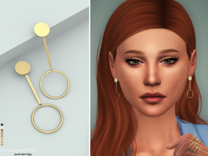 Sims 4 Posh Earrings by Christopher067 at TSR