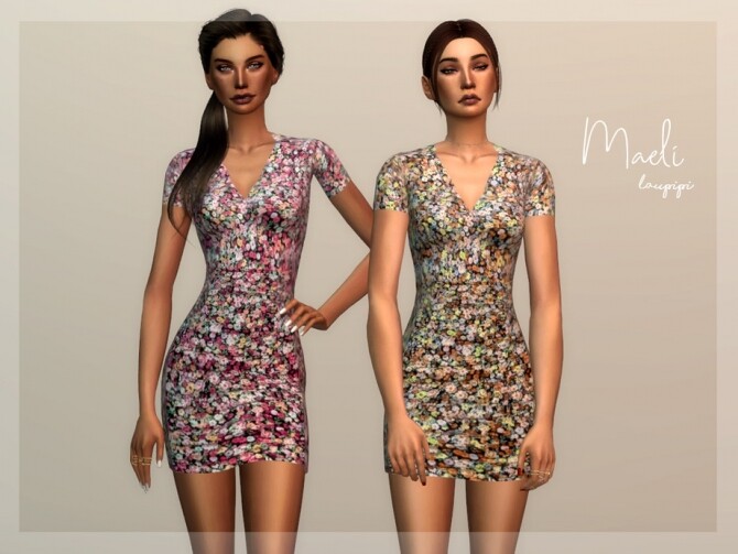 Sims 4 Maeli Dress by laupipi at TSR