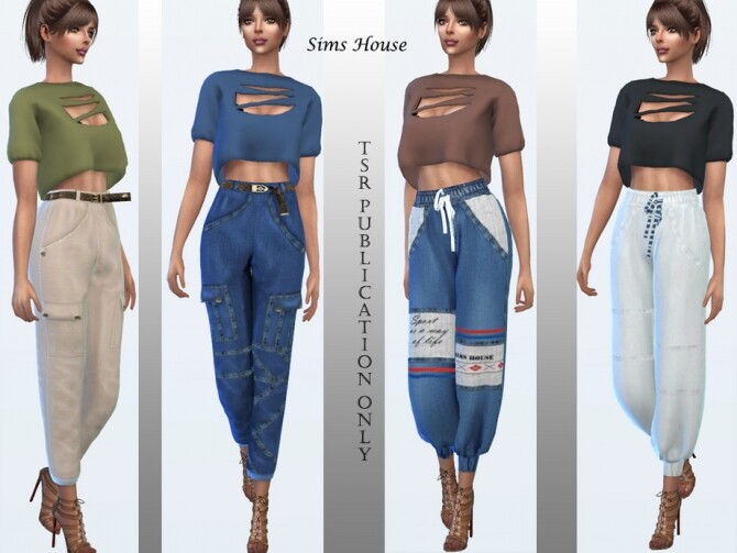 Sims 4 Womens T shirt with slits by Sims House at TSR