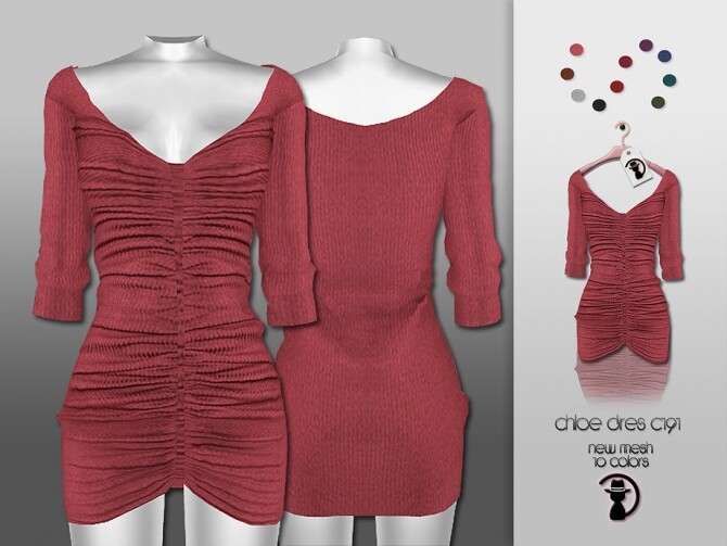 Sims 4 Chloe Dress C191 by turksimmer at TSR