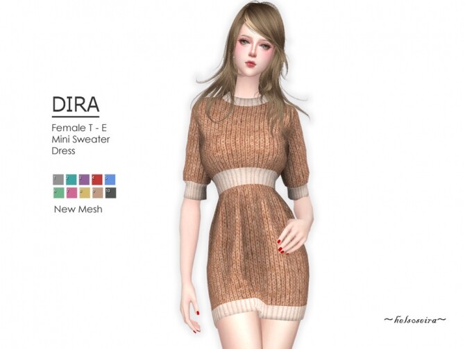 Sims 4 DIRA Sweater Dress by Helsoseira at TSR