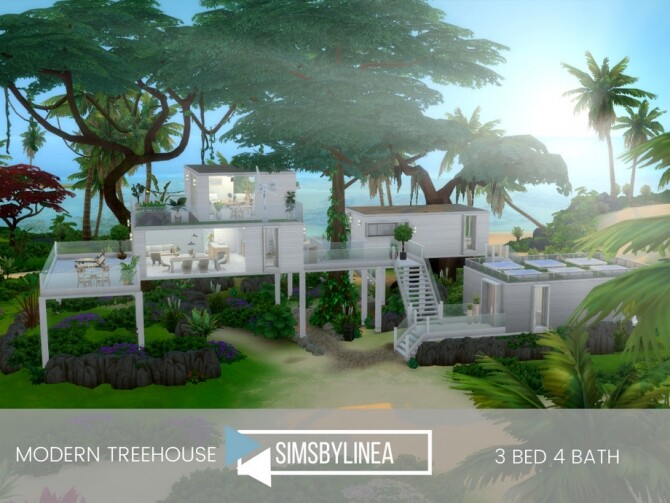 Sims 4 Modern Treehouse by SIMSBYLINEA at TSR