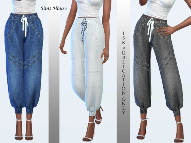 Sims 4 Womens pants joggers without print by Sims House at TSR