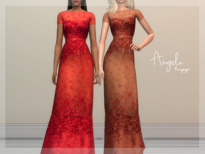 Sims 4 Angela gown by laupipi at TSR