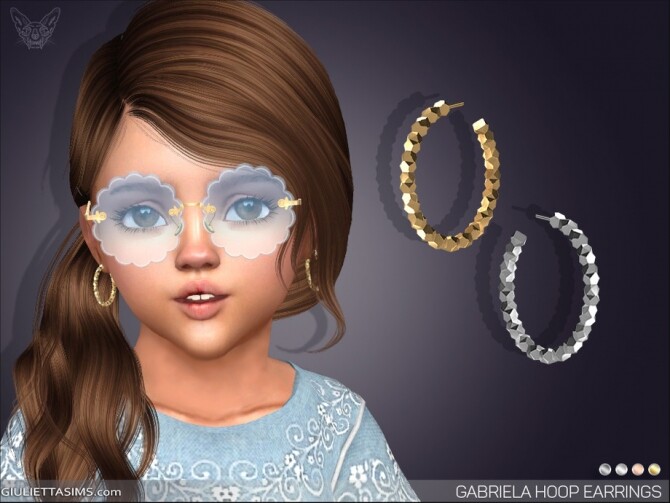 Sims 4 Gabriela Hoop Earrings For Toddlers by feyona at TSR