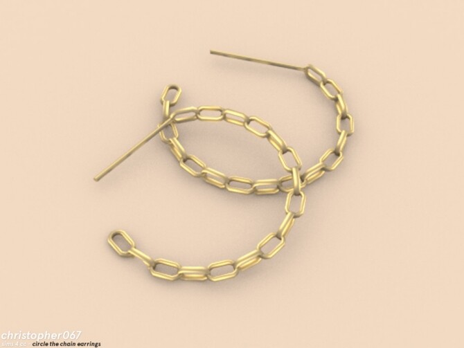 Sims 4 Circle The Chain Earrings by christopher067 at TSR