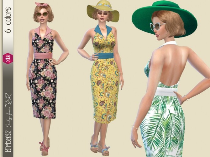 Sims 4 Summer floral dress by Birba32 at TSR
