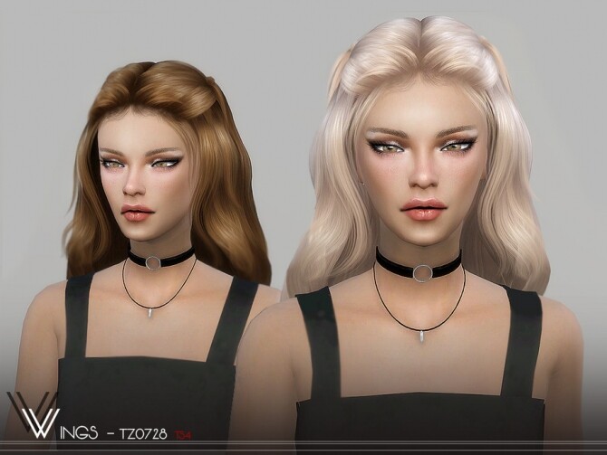 Sims 4 WINGS TZ0728 hair by wingssims at TSR