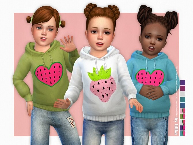 Sims 4 Hoodie for Toddler Girls P08 by lillka at TSR