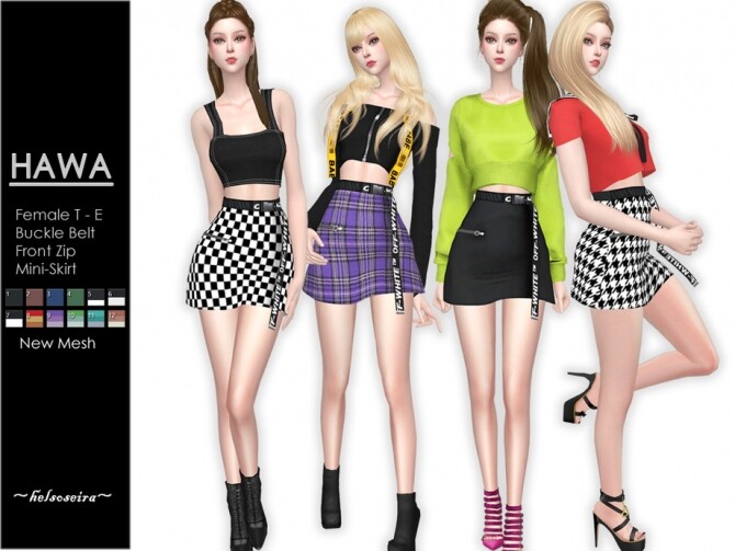 Sims 4 HAWA Mini Skirt by Helsoseira at TSR