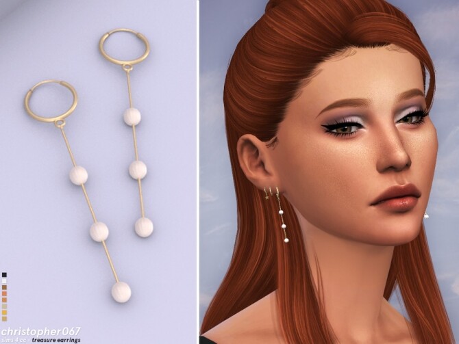 Sims 4 Treasure Earrings by Christopher067 at TSR