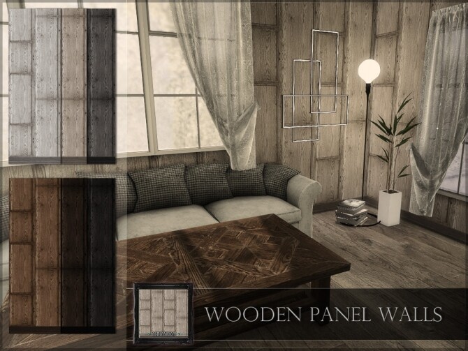 Sims 4 Wooden Panel Walls by RemusSirion at TSR