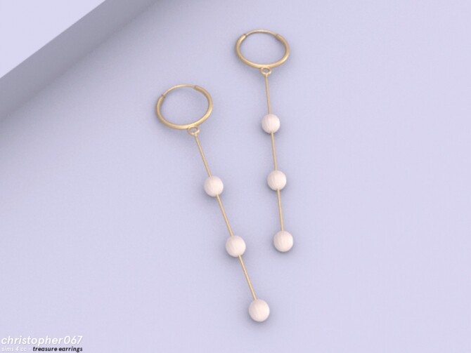 Sims 4 Treasure Earrings by Christopher067 at TSR