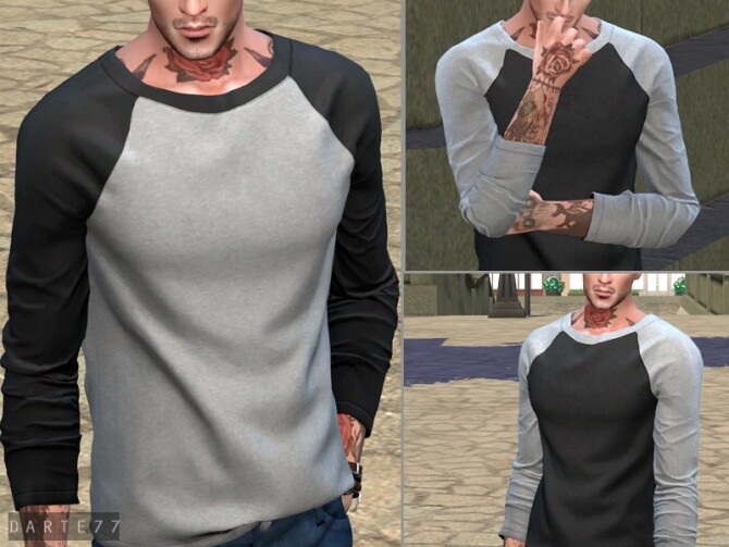 Sims 4 Raglan Long Sleeve T Shirt by Darte77 at TSR