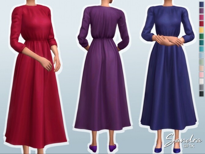 Sims 4 Sandra Dress by Sifix at TSR