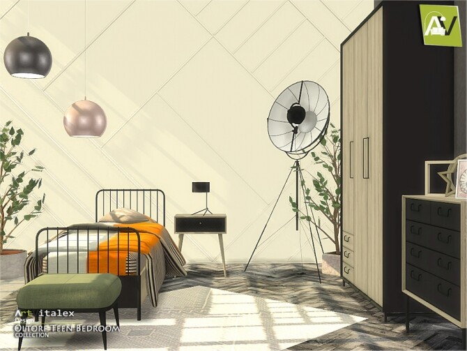 Sims 4 Oltorf Teen Bedroom by ArtVitalex at TSR