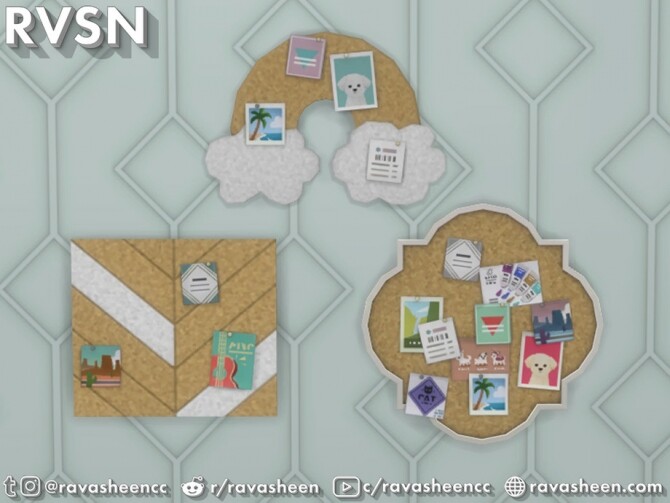 Sims 4 Major Inspo Corkboard Add On by RAVASHEEN at TSR