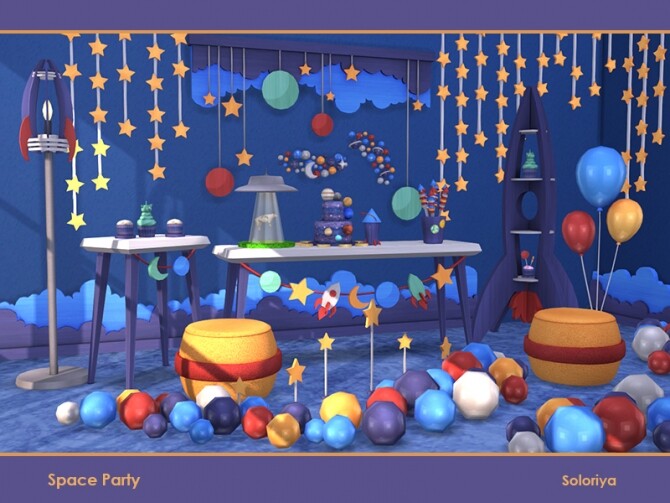 Sims 4 Space Party by soloriya at TSR