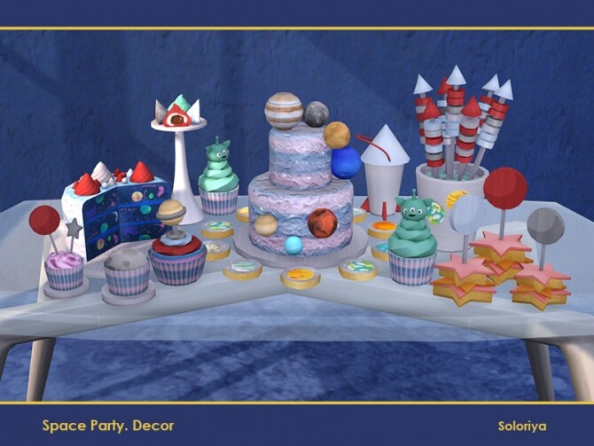 Sims 4 Space Party Decor by soloriya at TSR