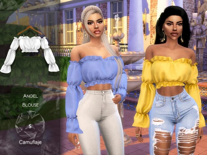Sims 4 Angel Blouse by Camuflaje at TSR