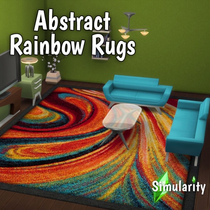 Sims 4 Abstract Rainbow Large Area Rugs by Simularity at Mod The Sims