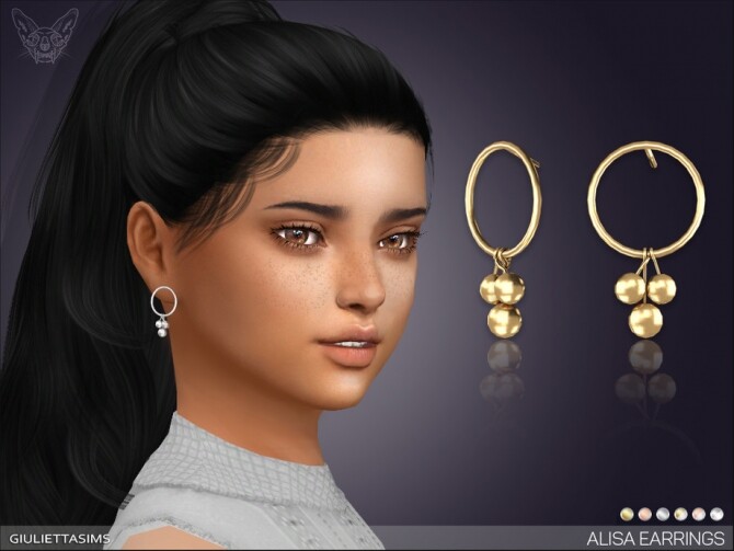 Sims 4 Alisa Earrings Kids by feyona at TSR