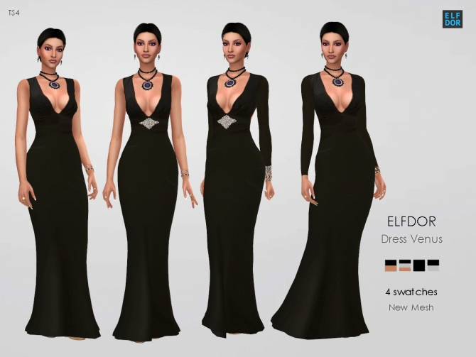 Dress Venus at Elfdor Sims » Sims 4 Updates