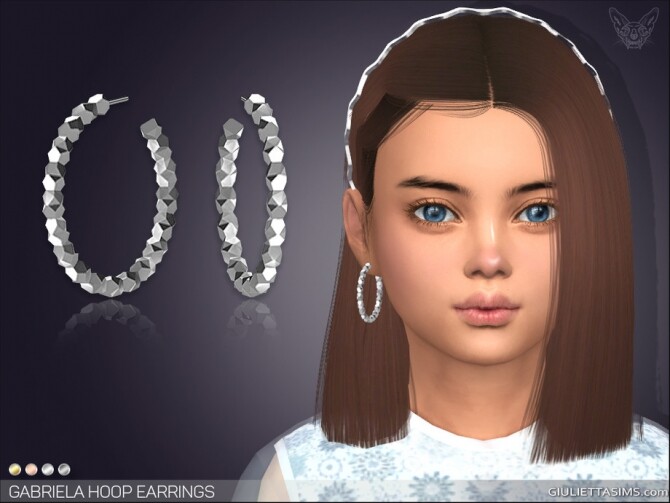 Sims 4 Gabriela Hoop Earrings For Kids by feyona at TSR