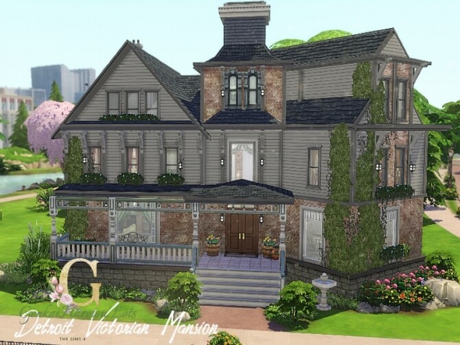 Sims 4 Detroit Victorian Mansion by GenkaiHaretsu at TSR