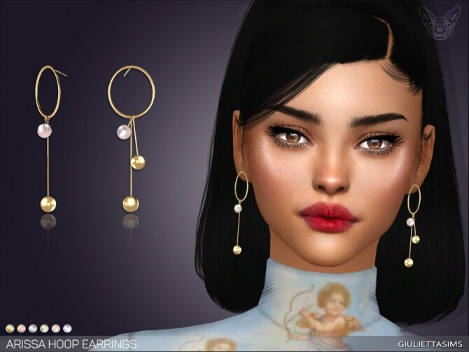 Sims 4 Arissa Hoop Earrings by feyona at TSR