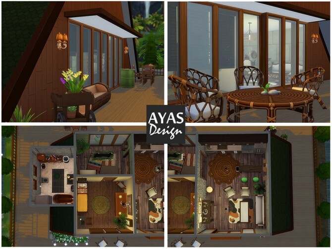 Sims 4 Snowdrop Flower A frame home by ozgeayas at TSR
