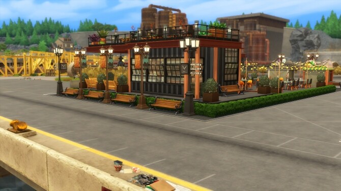 Sims 4 Industrial style food park by simbunnyRT at Mod The Sims