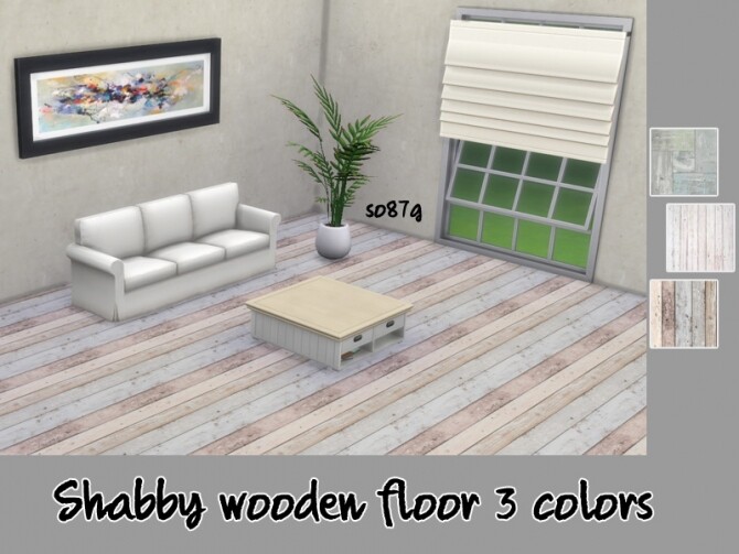 Sims 4 Shabby wooden floor by so87g at TSR