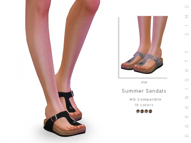 Sims 4 Summer Sandals by DarkNighTt at TSR