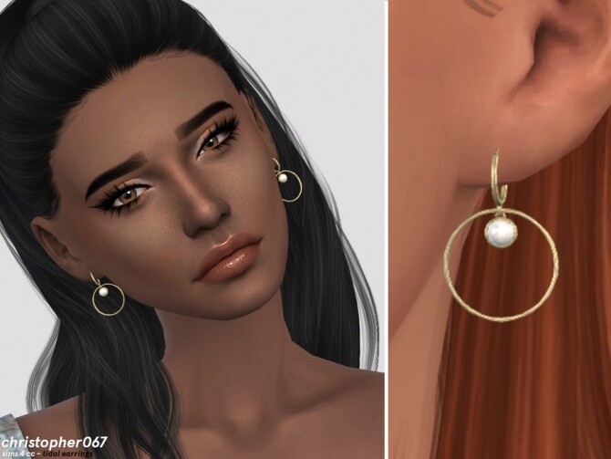 Sims 4 Tidal Earrings by Christopher067 at TSR