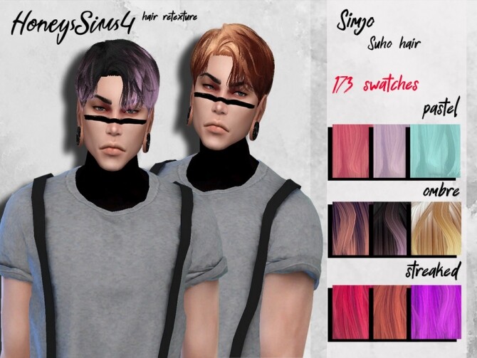 Sims 4 Suho male hair retexture by HoneysSims4 at TSR