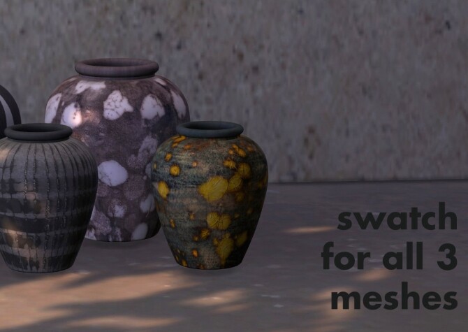 Sims 4 Recolors of Binh Bowl, Short Vase and Vase with Branches at Riekus13