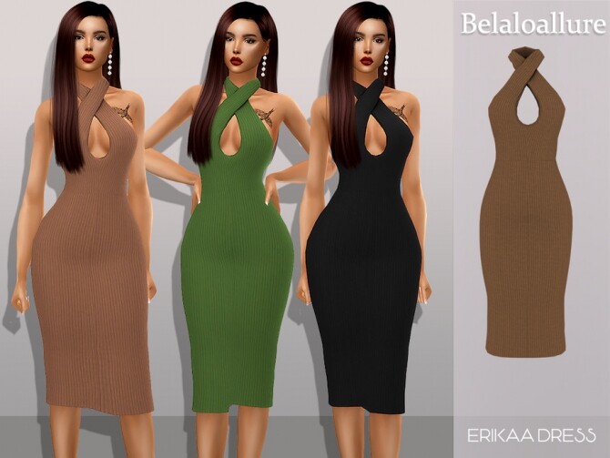 Sims 4 Belaloallure Erikaa dress by belal1997 at TSR