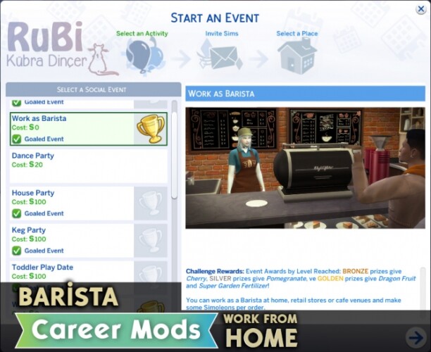 Barista Career Mods by rubi at Mod The Sims » Sims 4 Updates