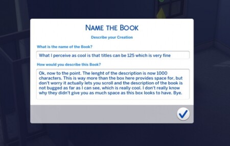 Longer Book Names by Drawec at Mod The Sims