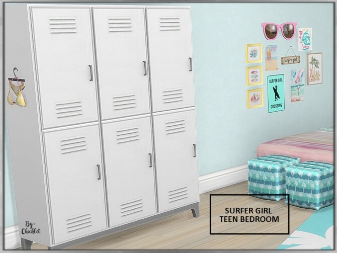 Sims 4 Surfer Girl Teen Bedroom by Chicklet at TSR