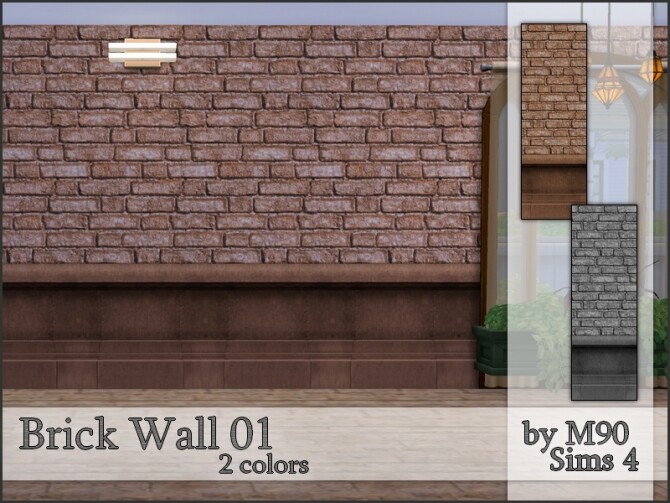 Sims 4 M90 Brick Wall 01 by Mircia90 at TSR