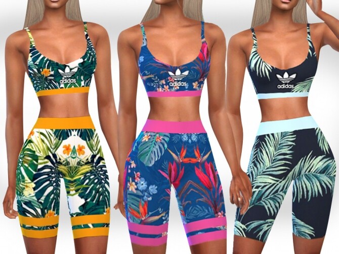 Sims 4 New Style Half Legging Athletic Outfits by Saliwa at TSR