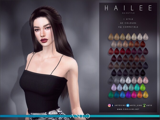 Sims 4 Hailee Hairstyle by Anto at TSR