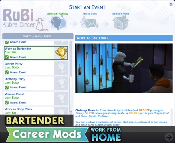 Barkeeper Career Mod by rubi at Mod The Sims » Sims 4 Updates