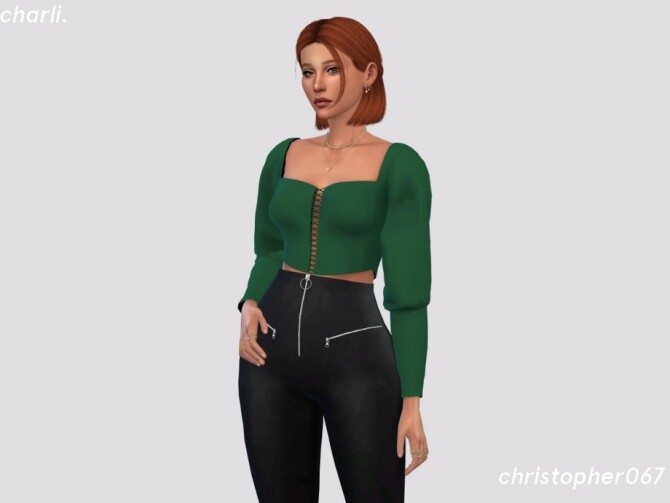 Sims 4 Charli Top by Christopher067 at TSR